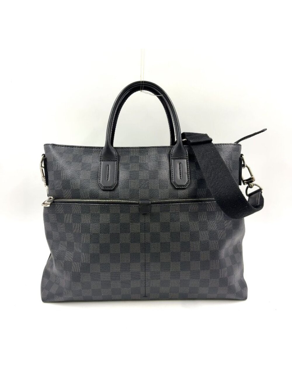 Louis Vuitton LV Damier Graphite Shoulder Bag Leather Black Silver